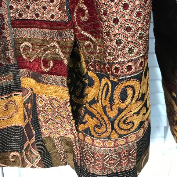 Renaissance Vintage Tapestry High Neck Long Sleeve Jacket Woman 2X - Picture 7 of 8